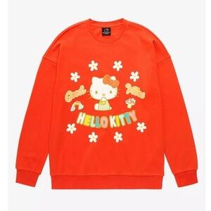 Hello Kitty Good Vibes Orange Crewneck Sweater Box Lunch Exclusive Size XL